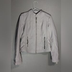 Jou Jou Juniors Styled in Faux Leather With a Stand Collar and two pockets